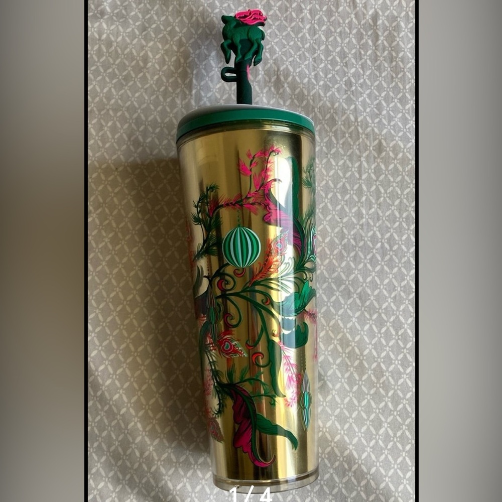 Starbucks 2024 Holiday Reindeer (Peacock Collection) Cold Cup NWT.